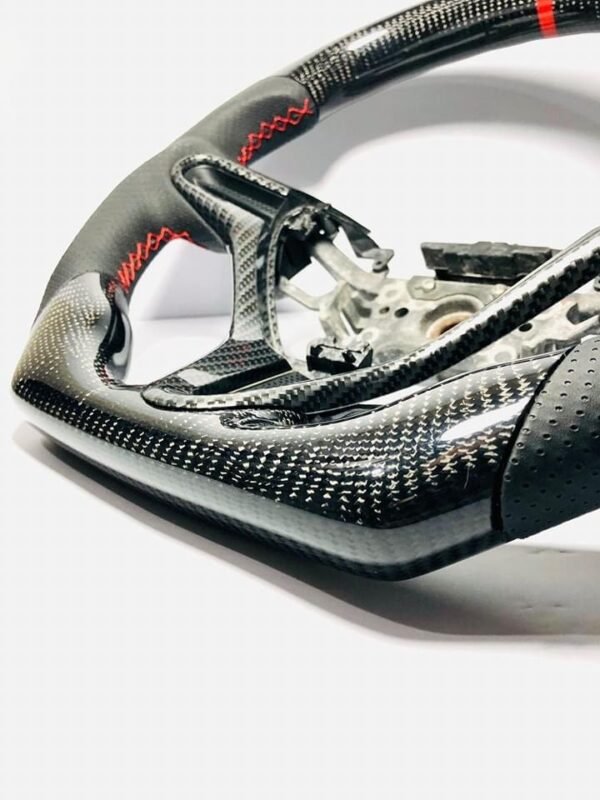 Real Carbon Fiber overlay Steering Wheel for Honda Civic 8th FD2/fn2 2006-2011 - Image 4