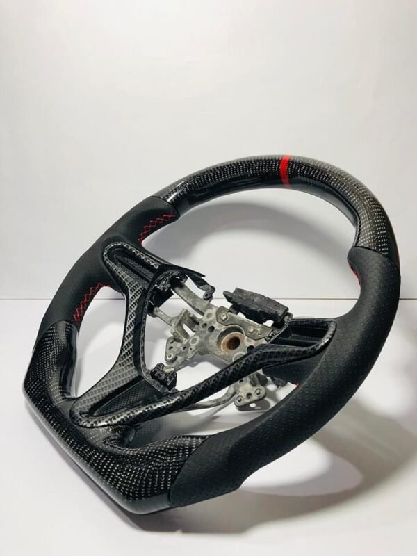 Real Carbon Fiber overlay Steering Wheel for Honda Civic 8th FD2/fn2 2006-2011 - Image 2