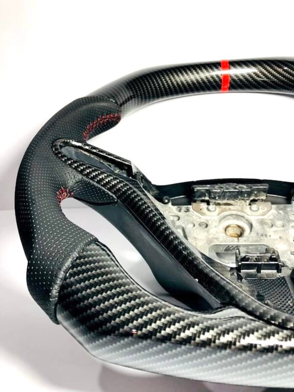 Honda civic FD2/FN2 Top Bottom flat CARBON FIBER steering wheel for type R, Si 2006-12 - Image 6