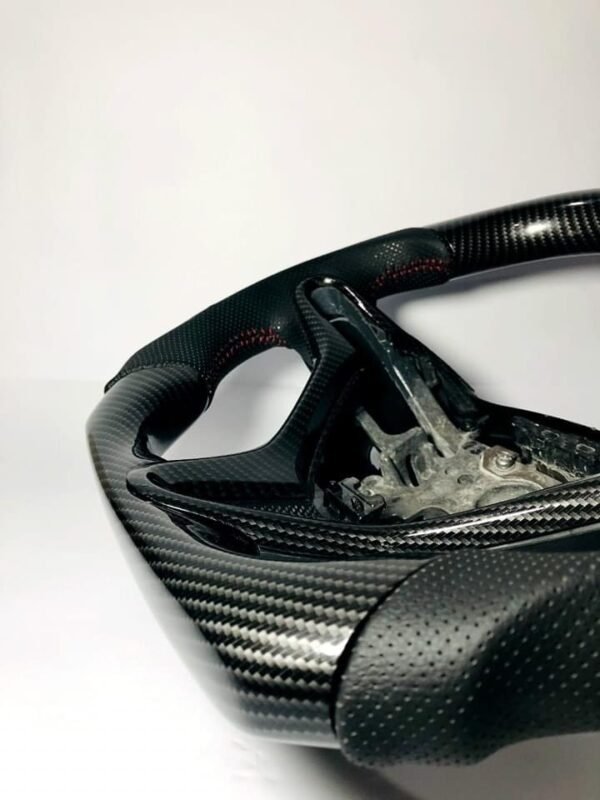 Honda civic FD2/FN2 Top Bottom flat CARBON FIBER steering wheel for type R, Si 2006-12 - Image 5