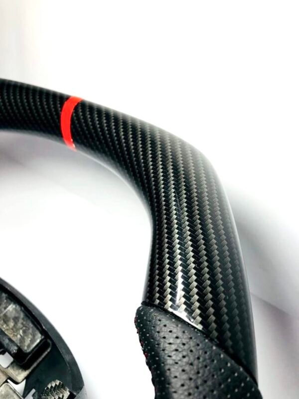 Honda civic FD2/FN2 Top Bottom flat CARBON FIBER steering wheel for type R, Si 2006-12 - Image 4