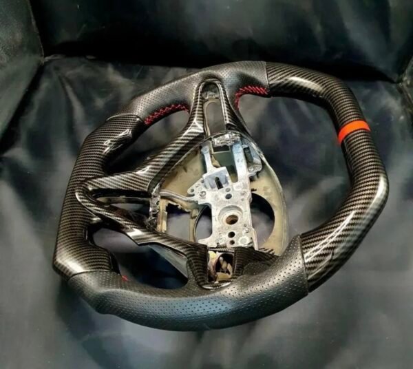 Honda civic FD2/FN2 Top Bottom flat CARBON FIBER steering wheel for type R, Si 2006-12 - Image 2