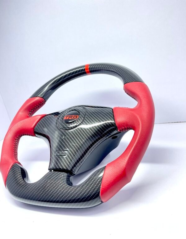 Carbon fiber wheel along with CF Airbag for TOYOTA CELICA, MR2-Spyder, Supra, JZX Matrix with RED LEATHER - Image 2