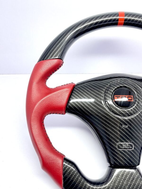 Carbon fiber wheel along with CF Airbag for TOYOTA CELICA, MR2-Spyder, Supra, JZX Matrix with RED LEATHER - Image 3