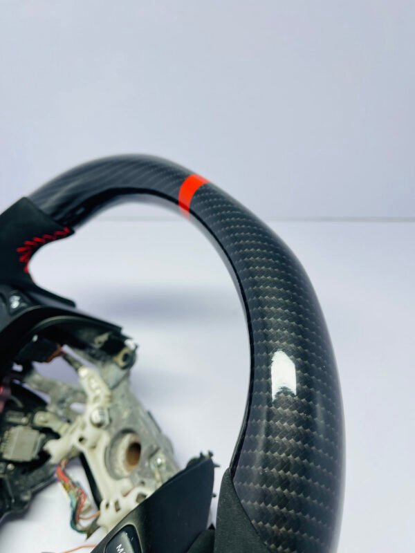 Honda Civic Coupe, Si, sedan, 2012-15 Carbon fiber steering with alcantara & red trim - Image 6