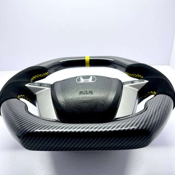 ALCANTARA REAL Carbon Fiber Steering wheel Fit For Honda Civic Coupe, Si, sedan, 2012-15 - Image 4