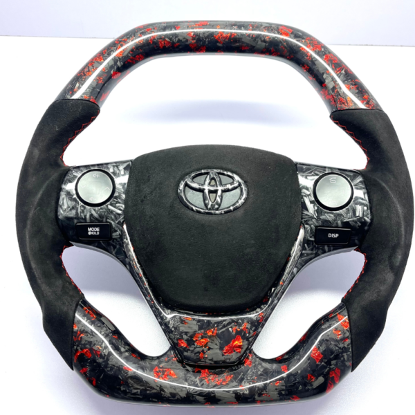 Toyota Corolla iM RAV4 2012-19 REAL RED FORGE customized Steering Wheel with alcantara air bag