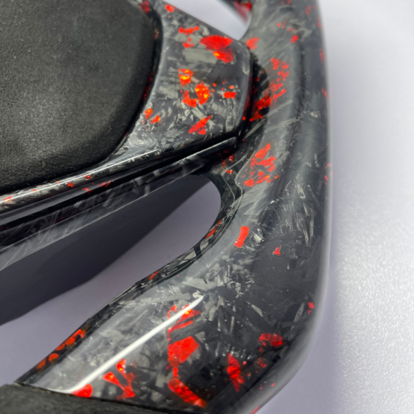 Toyota Corolla iM RAV4 2012-19 REAL RED FORGE customized Steering Wheel with alcantara air bag - Image 4