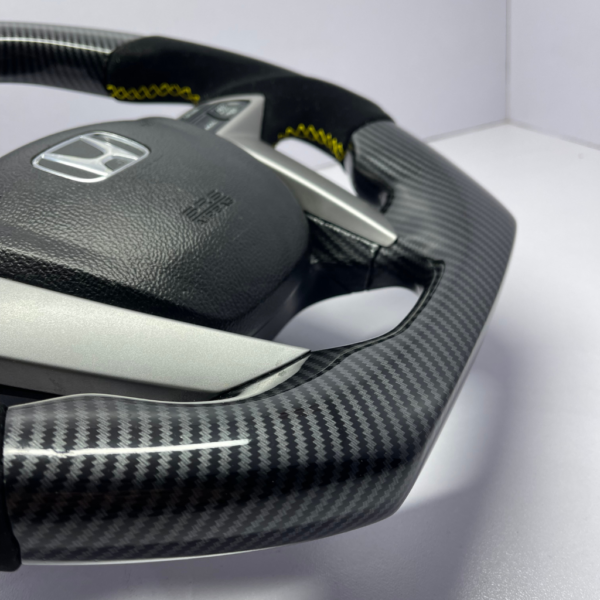 ALCANTARA REAL Carbon Fiber Steering wheel Fit For Honda Civic Coupe, Si, sedan, 2012-15 - Image 5